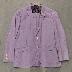 Men's Lightweight Purple Plaid Blazer 46L